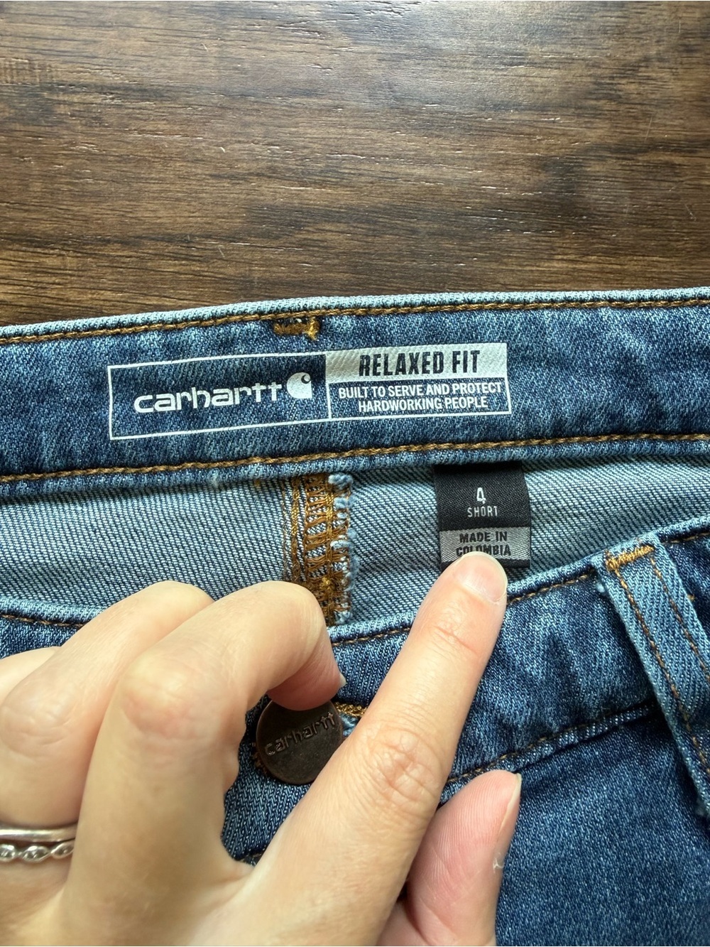 Carhartt women's Relaxed Fit Carpenter Jeans - Medium Blue Denim - Picture 4 of 13